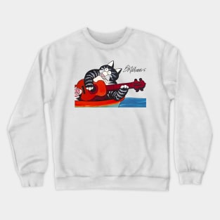 B kliban cat, cat playing guitar Crewneck Sweatshirt